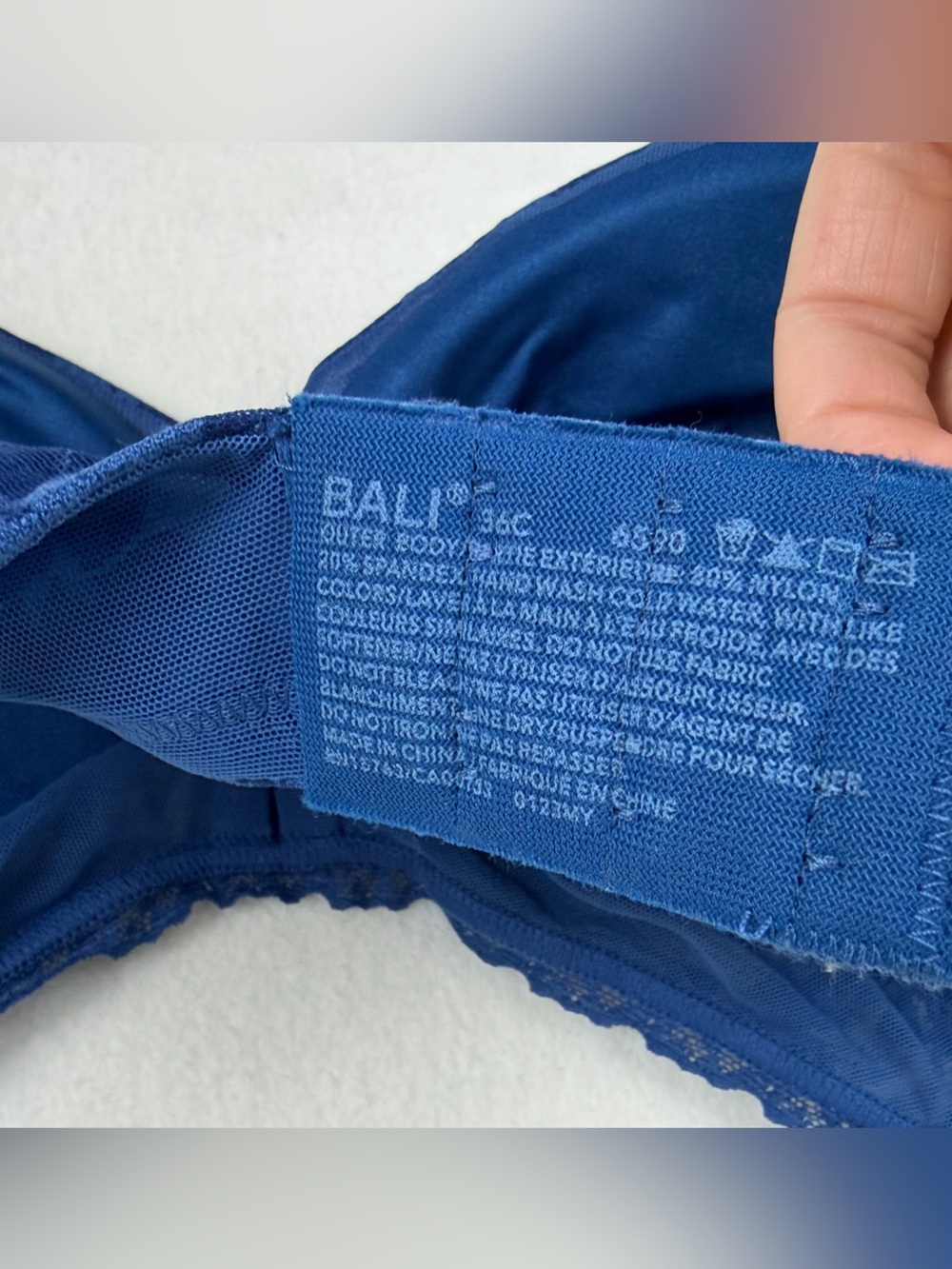 Bali Passion for Comfort Smooth Lace Convertible Underwire Bra DF6590 Blue 36C - Picture 4 of 10